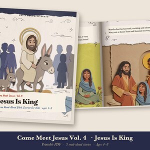 Easter Bible Story Book for Kids Printable, Palm Sunday, He Is Risen Read Aloud PDF, Sunday School Lesson, Come Meet Jesus Vol 4