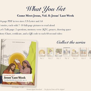 Holy Week Bible Story Book for Kids Printable, Gethsemane, Jar of Perfume, Fig Tree Read Aloud PDF, Easter Prep, Come Meet Jesus Vol 8 image 5