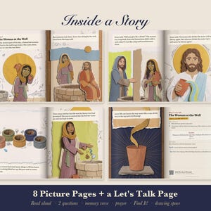 Woman at the Well Kids Bible Story Book Printable, Nicodemus, John 3:16, Canaanite Woman Read Aloud PDF, Come Meet Jesus Vol 6 image 2