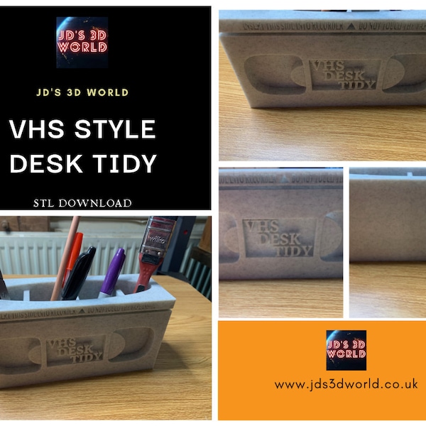 VHS Tape Desk Tidy - 3D printed