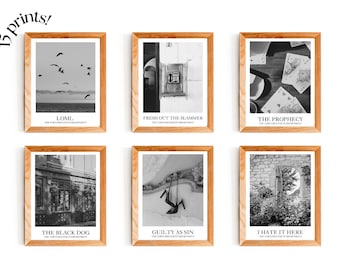 Taylor Tortured Poets Poster Set, Swiftie Decor, Trendy Aesthetic Wall Art, Guilty as Sin, DIGITAL DOWNLOAD (15 prints)
