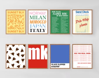 Colorful Main Street USA poster prints, Magic Kingdom art decor, magical cast member dcp wall art, DIGITAL DOWNLOAD (29 prints)