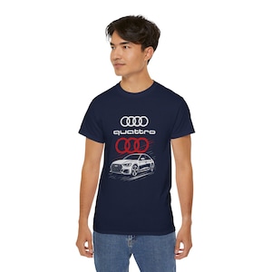 Audi Unisex Cotton Tee - Classic Car Enthusiast Shirt, Car Lover Gift, Vintage Automobile Top, Graphic Tee, Retro Vehicle T-shirt