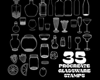 35 Procreate Glassware Stamps