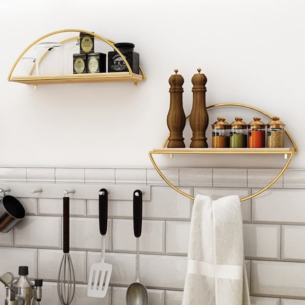 Gold Wall Shelf Etsy