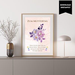 Muttertag Geldgeschenk Sofort Download - Liebevolle Botschaft für die Beste Mama zum selbst ausdrucken und einrahmen -DIY Muttertagsgeschenk