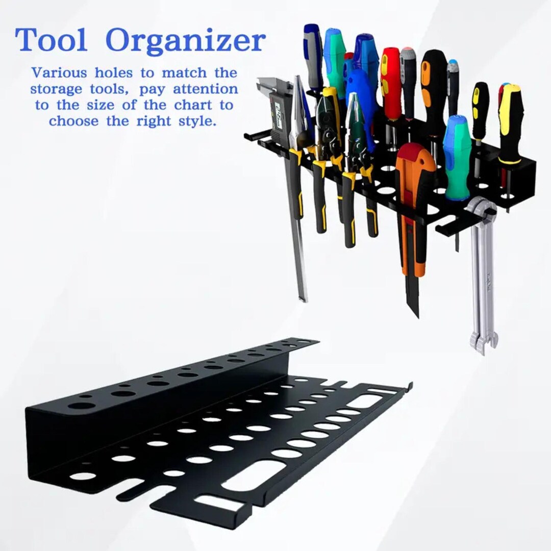 Heavy-duty Wall-mounted Metal Tool Organizer - Modern Storage Rack for ...