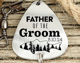 Father Of The Groom Fishing Lure - Personalized Wedding Gift For Dad - Father Of Groom- Wedding Daughter - From Son To Father Date