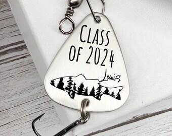 Grad Class Fishing Lure - Personalized Graduation Lure - Class Of 2024 - Highschool Graduation College Middle School - Brother For Son