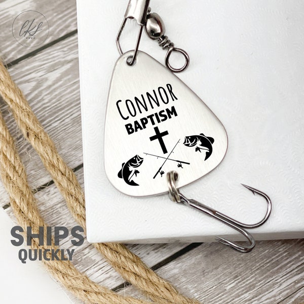 Baptism 2 Fishing Lure - Personalized Gift For Baptism - Father Son And Holy Spirit - Sacraments of Initiation - Cross Christianity Religion