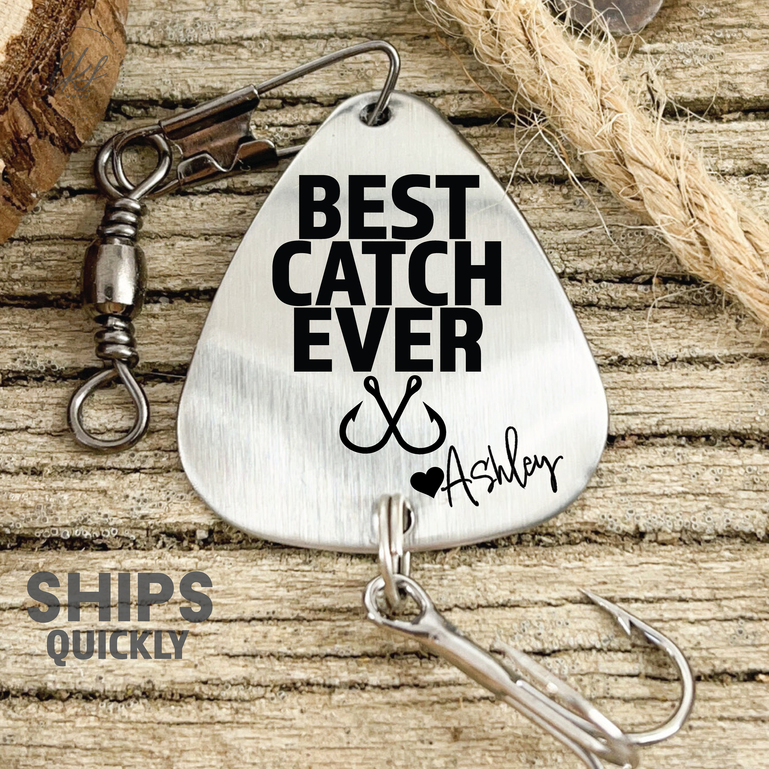 Best Catch Ever Fishing Lure Personalized Boyfriend Gift for