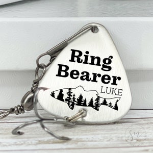 Ring Bearer Fishing Lure - Personalized Wedding Gift For Ring Bearer - Wedding Party Gift - Angler Fisherman - Country Wedding