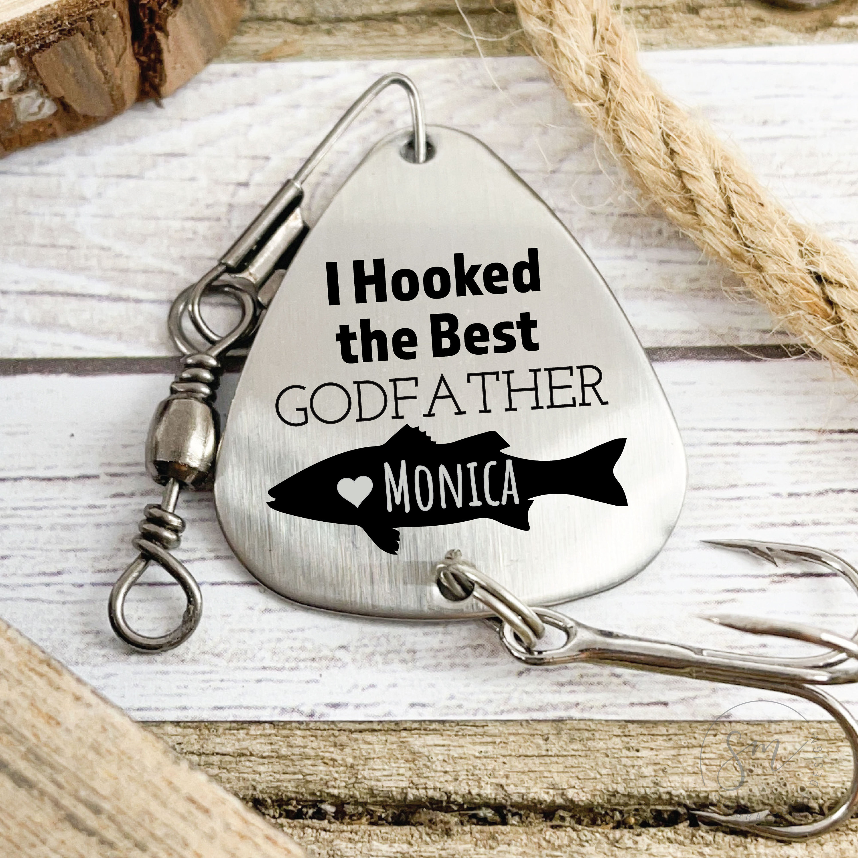 Godfather Fish Fishing Lure Personalized Gift for God Parent Valentines  Christmas Personalized Birthday I Hooked the Best Godfather 