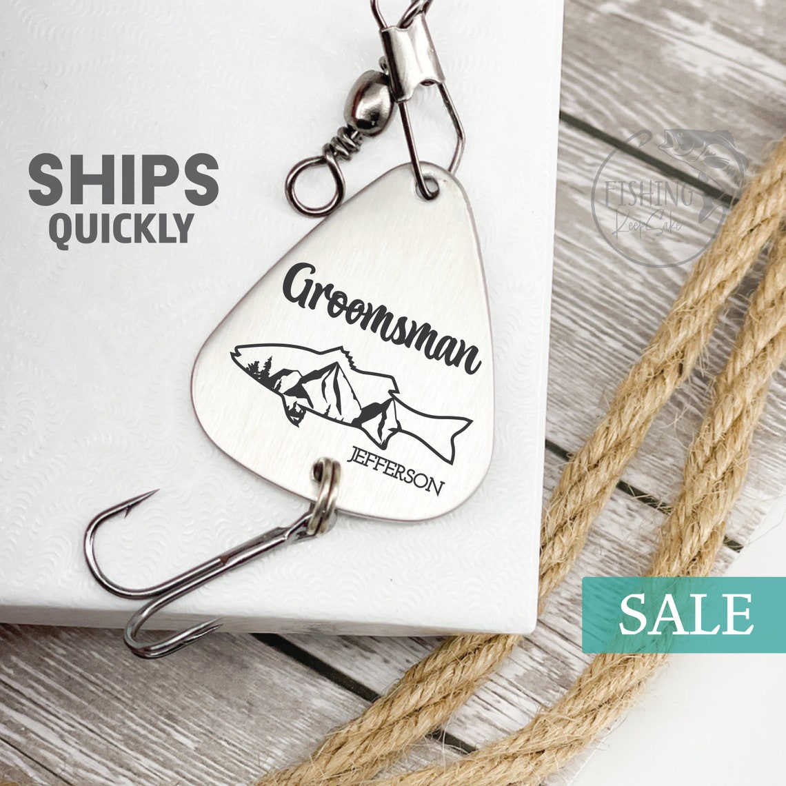 Groomsman Fishing Lure  Personalized Wedding Gift For image 1