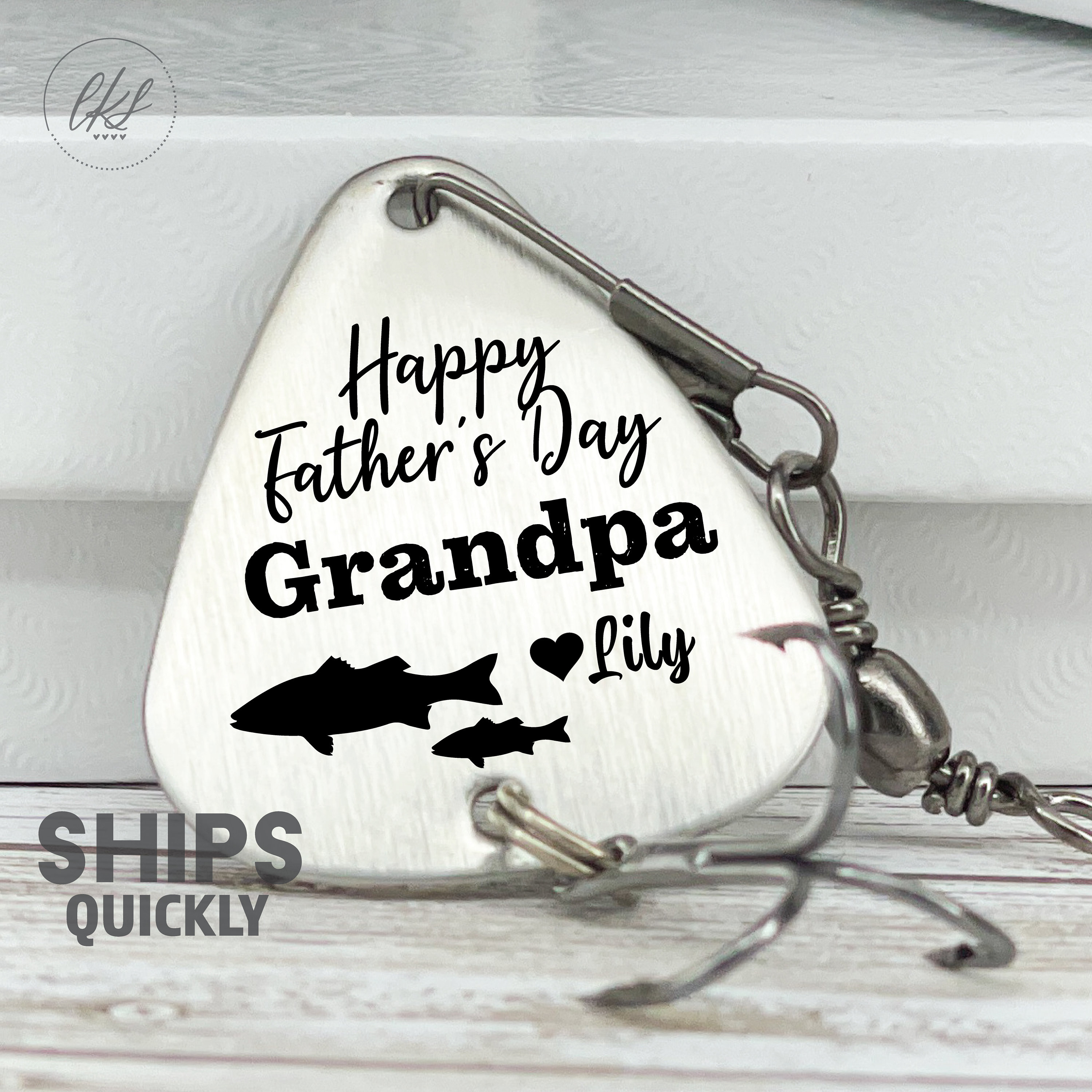 Grandpa Fathers Fishing Lure Personalized Gift for Grandpa Father's Day  Christmas Personalized Fisherman Happy Father's Day Grandpa 