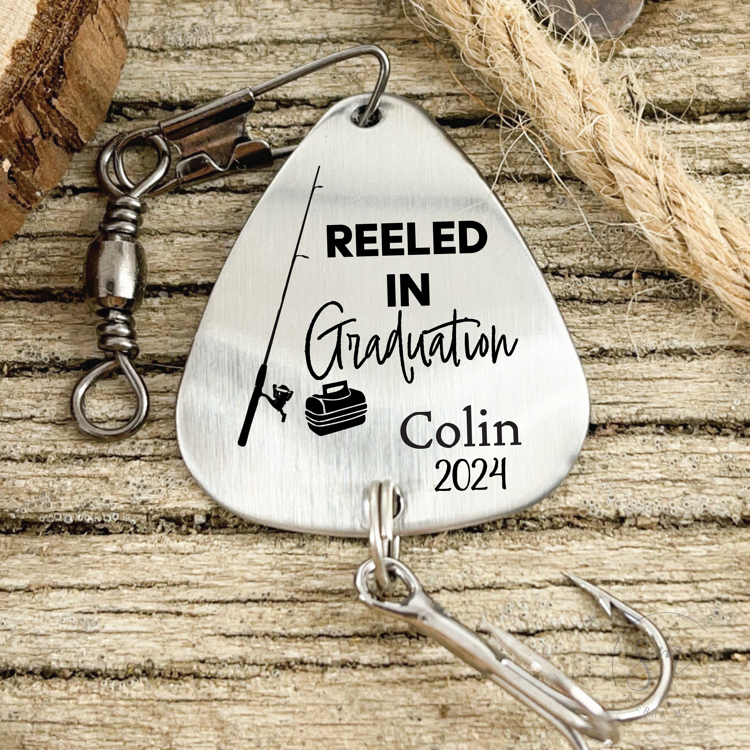 Grad Ofishally Fishing Lure Personalized Graduation Lure Class of 2024  Highschool Graduation College Middle School Officially Grad 