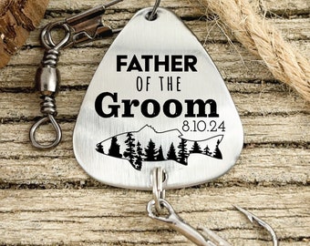 Father Of The Groom Fishing Lure - Personalized Wedding Gift For Dad - Father Of Groom- Wedding Daughter - From Son To Father Date