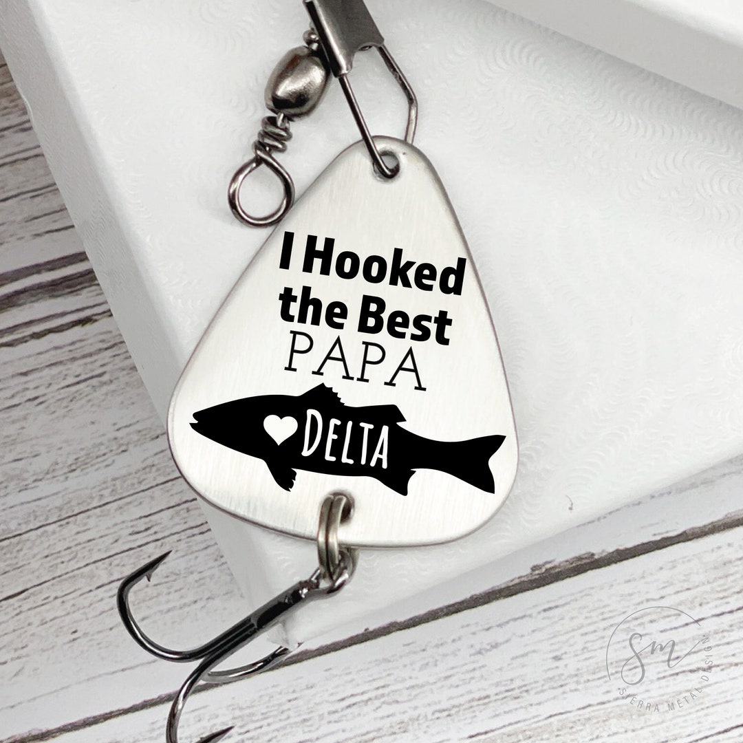 Hooked Fishing Lure Personalized Gift for Papa Christmas