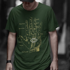 Oog hand hamsa t shirt tarot kaart oog van Horus derde oog charme hanger donker academische empathie bescherming kwaad oog tee kleding