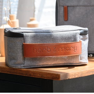 Smell Proof Bag by HERB & MARY - Accessories Storage Stash Case with Integrated Combination Lock - Medium Grey