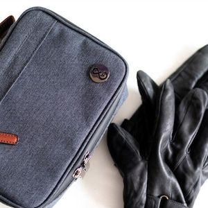Smell Proof Bag by HERB & MARY - Accessories Storage Stash Case with Integrated Combination Lock - Medium Blue