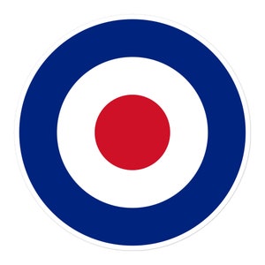 New Color Sticker RAF Roundel Mod Symbol Royal Air Force Britain British UK Mods 60s 1960s Retro