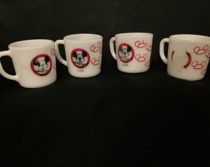 Set of four Vintage Mickey Mouse Club coffee/milk cups