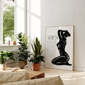 Zodiac Wall Art Zodiac Art Print Aries Zodiac Poster Aries Poster Aries Print Star Sign Poster Zodiac Wall Decor Astrology Lover Gift
