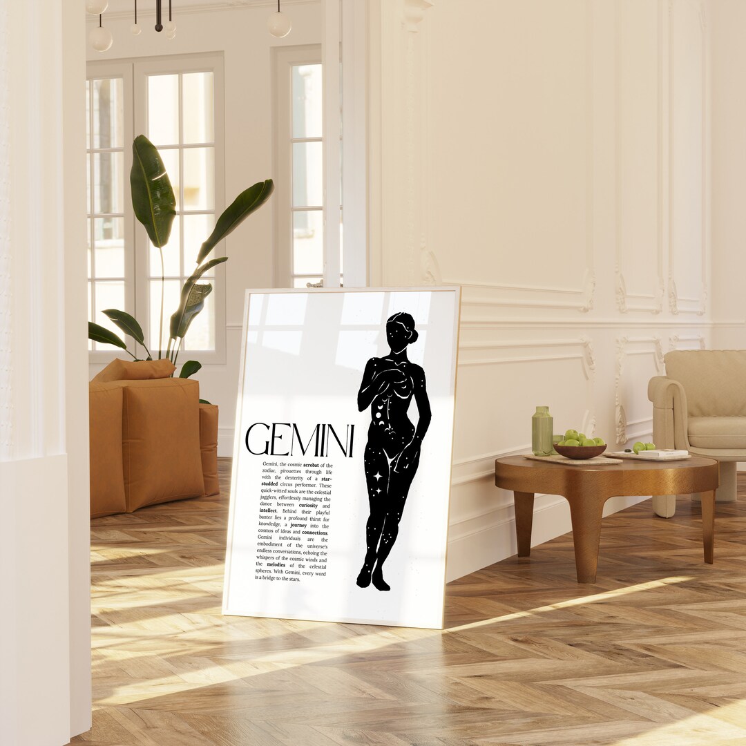 Gemini Poster Gemini Wall Print Gemini Art Print Zodiac Sign Poster ...