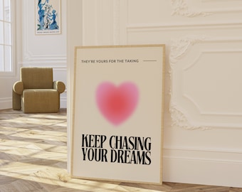 Motivational Wall Art Spiritual Wall Art Print Heart Aura Poster Inspirational Wall Art Girly Wall Art Dorm Room Decor Aesthetic Quote Art