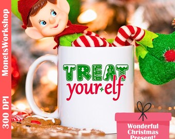 Funny Christmas Elf SVG/PNG: DIY Holiday Shirt, Mug and more, Festive cut File