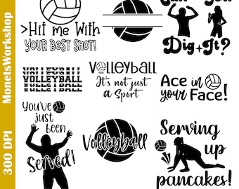 Girls Volleyball SVG PNG Bundle: Game Day Cut Files, Fun Player and Team Designs