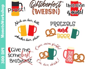 Oktoberfest SVG PNG Bundle: German Harvest Beer Designs (Digital Download)