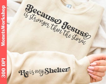 Stronger Than The Storm SVG PNG: Christian Faith in Jesus Cut File (Digital Download)
