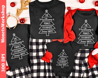 Custom Christian Family Christmas SVG PNG: Pajama Shirt Design (Digital Download)