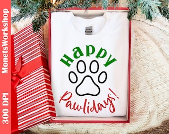 Christmas Pet SVG/PNG: Festive Dog & Cat Designs, Festive Holiday Cut File