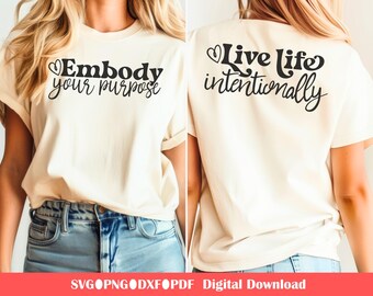 Inspirational Purpose SVG PNG: Motivational Affirmation Cut File, Encouraging Self Worth Design