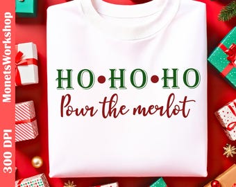 Christmas wine svg png: Wine bag and glass design, funny holiday shirt cut file