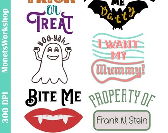 Funny Halloween SVG PNG Bundle: Spooky Family Friendly Shirt Designs  and more