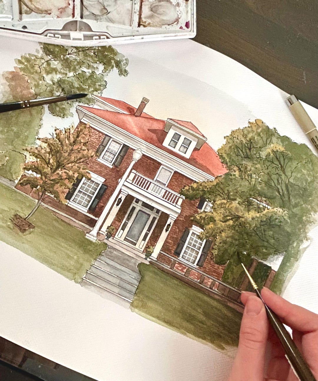 Custom Watercolor House Portrait, Building Portrait, House Painting ...