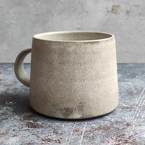 Taza de cerámica hecha a mano / Alfarería / Taza de café / Taza de piedra gris y blanca / Hecha a mano / Gres / Juego de tazas / Escandinavo / Minimalista / Rústico