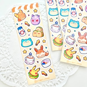 Poké Cafe Food Vinyl Sticker Sheet | 26 stickers!