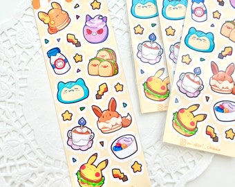 Poké Cafe Food Vinyl Sticker Sheet | 26 stickers!