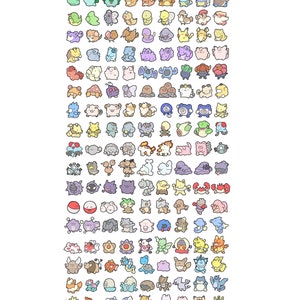 Poké Gen 1 001-151 Vinyl Sticker Sheet | 153 Mini Stickers! - Etsy