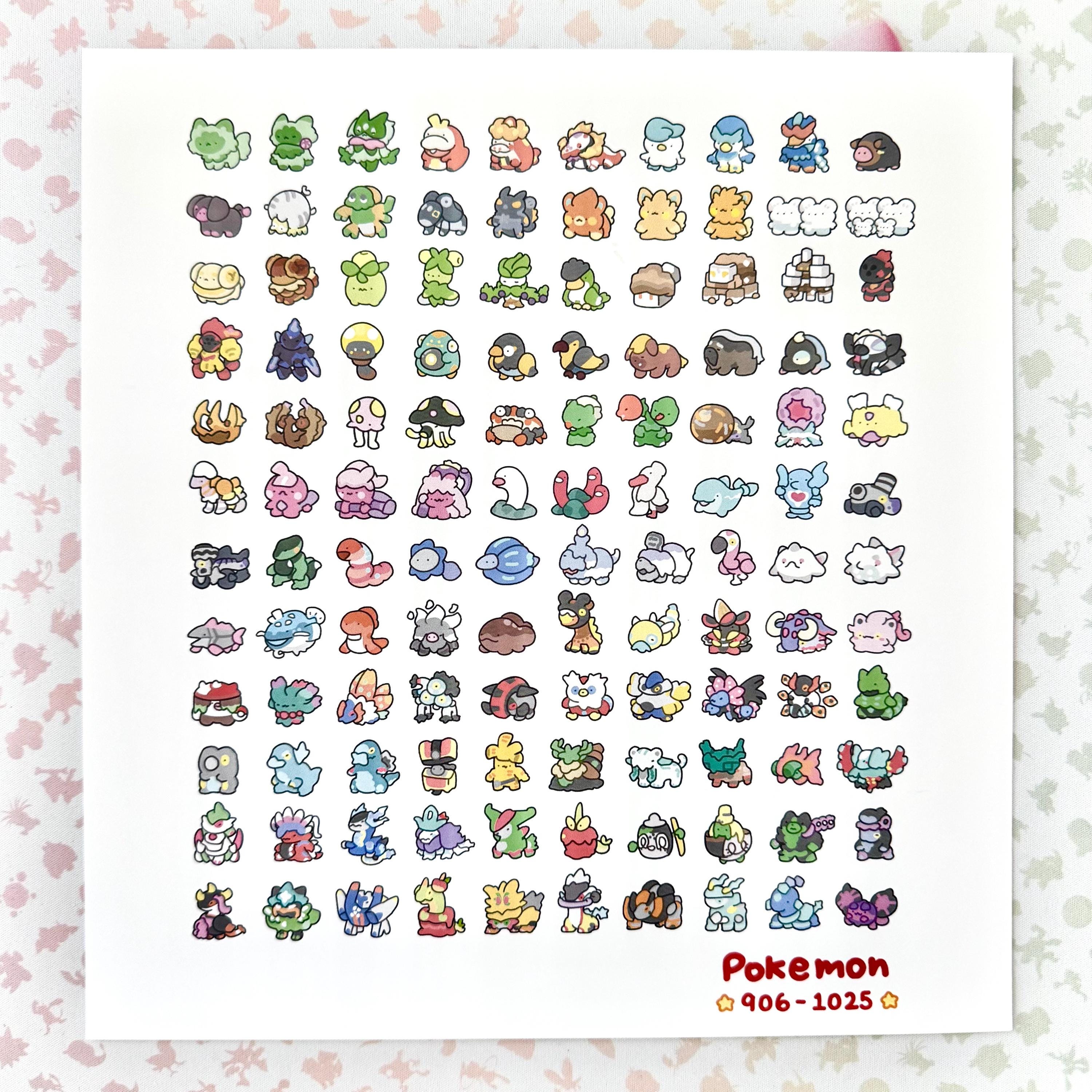 Poke. キャラクターアート Poké Gen 9 906-1025 Large Art Print - Etsy