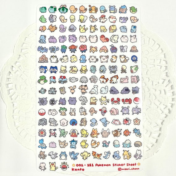 ポケモン第1世代 001-151 ビニールステッカーシート | ミニステッカー