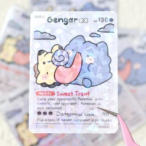 Tarjeta personalizada Sweet Treat EX, hecha a mano por fans, tarjeta holográfica coleccionable y pegatina de vinilo