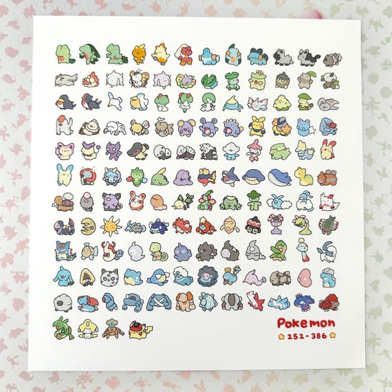 Poké Gen 3 Hoenn 252-386 Large Art Print - Etsy