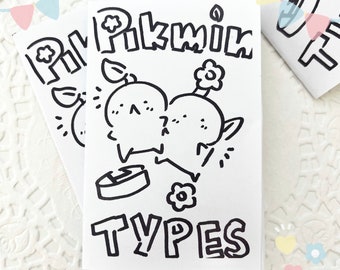 PikPik Types Mini Zine Art Booklet - Inktober - Coloring Book