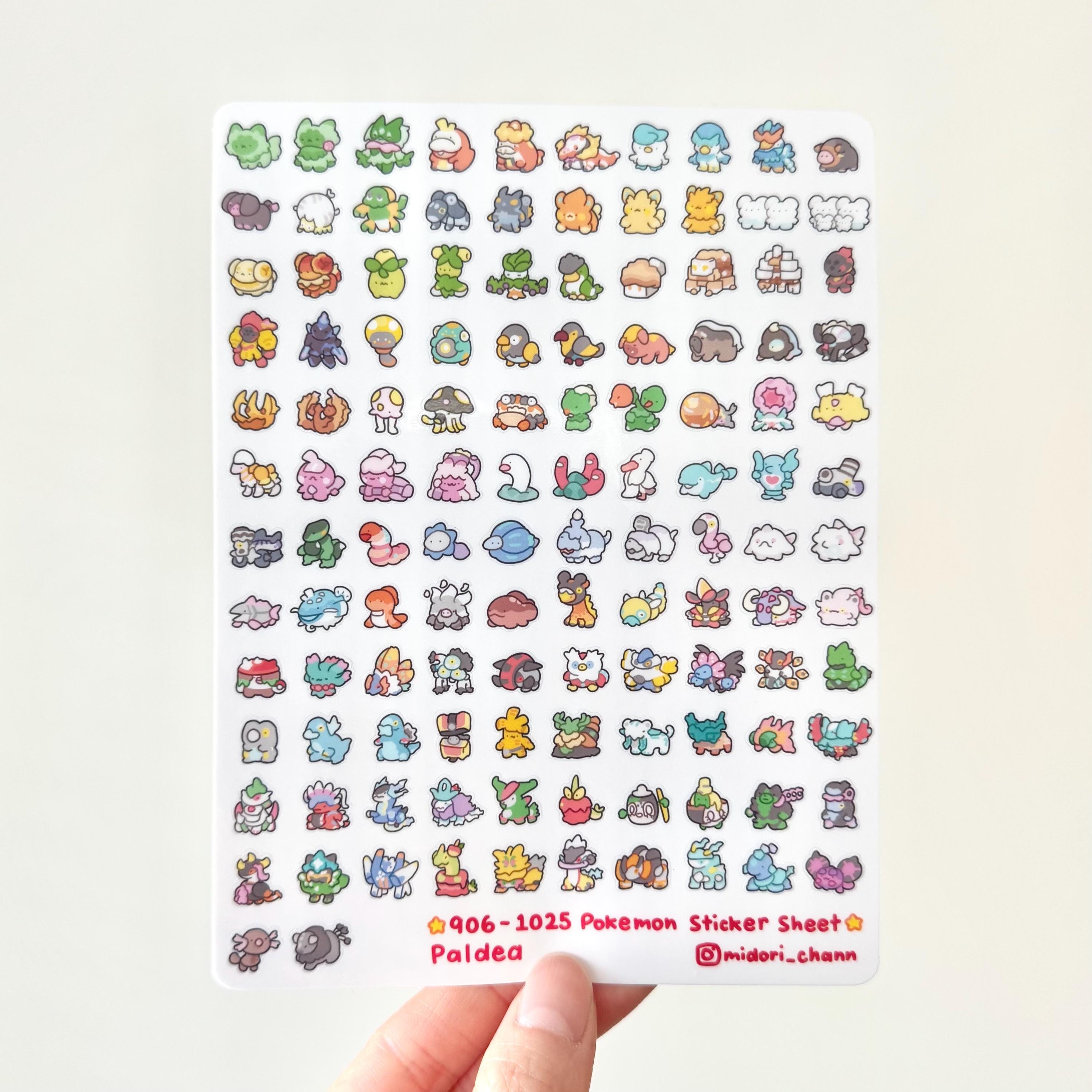 Poké Gen 9 906-1025 Vinyl Sticker Sheet | 122 Mini Stickers